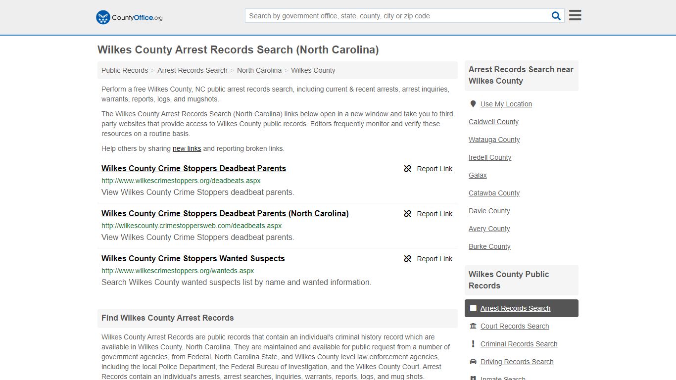 Arrest Records Search - Wilkes County, NC (Arrests & Mugshots)
