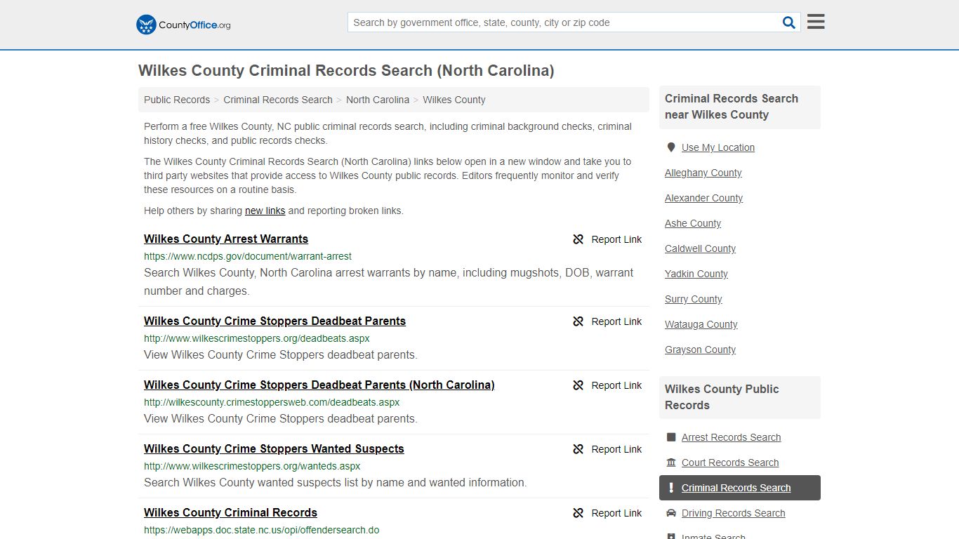 Criminal Records Search - Wilkes County, NC (Arrests ...